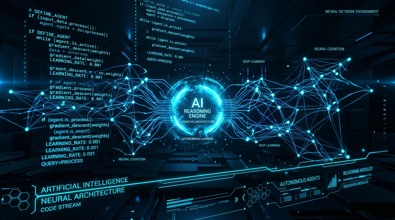 Composição gráfica de rede neural e arquitetura cognitiva do Gemini 3.7 Flash